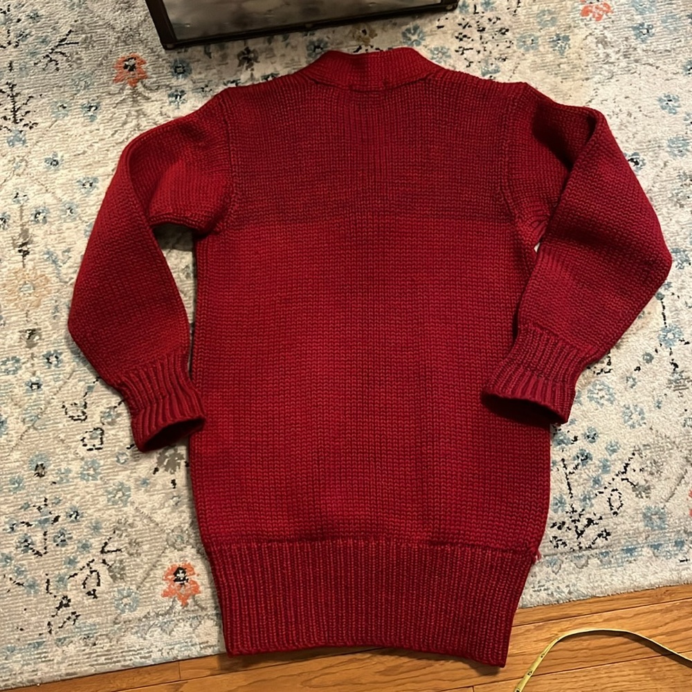 Vintage Thos. E Wilson & Co. Red V-Neck Heavy Sweater - Picture 8 of 16